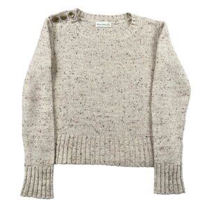 Charlie & Robin Anthropologie Sweater Womens XL Beige Wool Blend Speckled